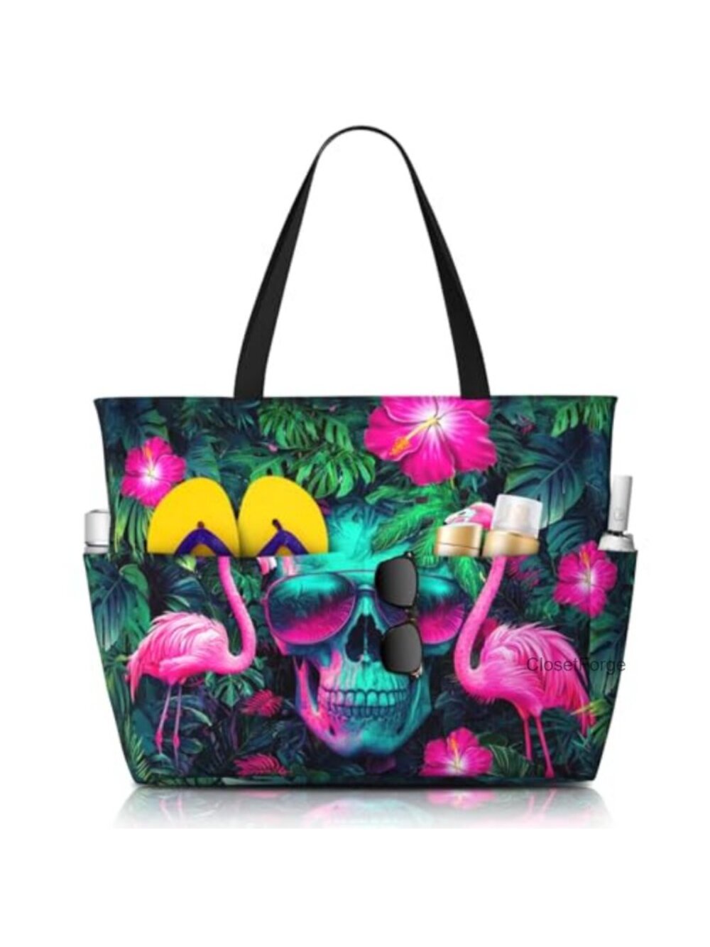 Large Waterproof Beach Bag Tote Zipper Sandproof Travel Gym